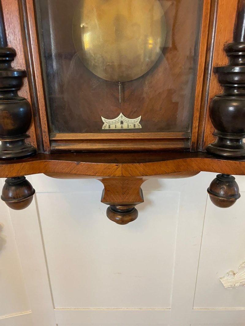 Antique Victorian Quality Carved Walnut Vienna Wall Clock - Image 11